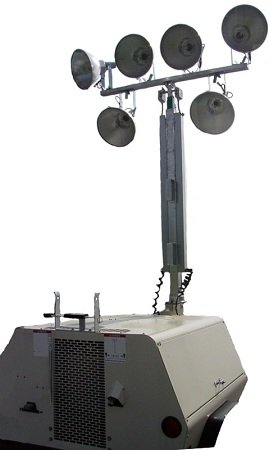 Magnalight 8,000 Watt Generator - Water Cooled Diesel Engine - 30' Telescoping Tower - 6 Metal Halide Fixtures