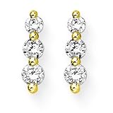 3 Diamond Earrings 1/4 ct. in 14K Yellow Gold