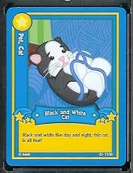 Ganz WebKinz Trading Card #17 Black and White Cat - Mint Condition - Shipped in Protective Case!