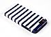 DandyCase 2in1 Hybrid High Impact Hard Navy Blue & White Stripe Pattern + Silicone Case Case Cover For Apple iPhone 5S & iPhone 5 (not 5C) + DandyCase Screen Cleaner