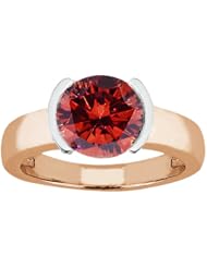 1.35 Ct Round Cognac Red SI1/SI2 Diamond 14K Rose Gold Ring