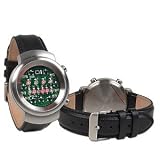 Binary Round Wrist Watch w/Red LEDs
