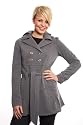 Fleecejacke mit Kapuze und Gürtel, grau