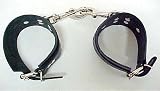 Black Leather Wrist Ankle Restraints Fetish Cuffs Pair