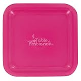 Grande assiette carrée fuchsia
