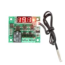 DROK® Micro Digital Thermostat DC 12V -50 to 110? Temperature Controller Board Electronic Temperature Temp Control Module Switch with 10A One-channel Relay and Waterproof Sensor Probe
