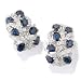  : 14K WHITE GOLD BLUE SAPPHIRE DIAMOND SAPPHIRE SENSATION EARRINGS