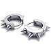 KONOV Stainless Steel Punk Cool Hip Hop Mens Awl Taper Huggie Hinged Hoop Earrings 2pcs