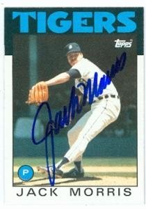 Jack Morris Autographed/Hand Signed Baseball Card (Detroit Tigers) 1986 Topps #270