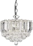 EN699 12 - Acrylic Hanging Ceiling Light with Silver Metalwork