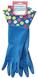 丸和貿易 水仕事に最適な炊事手袋 キッチングローブ ドット ブルー