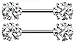 Body Accentz Nipple Ring Bars Surgical Steel Nipple Bar with Large 1/4