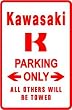 KAWASAKI PARKING ONLY hobbie street sign