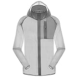 Men's Outdoor Anti UVA UPF 30+ Waterproof Quick-dry Thin Windbreaker Jackets Grey CN Tag M - US XS