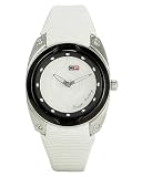Best sale price for DFactory Women's DFI014ZWW White Label White and MOP Dial PU and Leather Watch. Free Shipping.