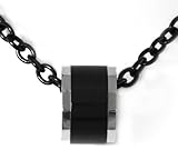 BLACK LABEL (ブラックレーベル)  ステンレス ネックレス  ブラックIP ブラックダイヤ ヘッド8ミリx13ミリ メンズ BNZA0002A