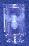 Individually Hand Etched Honeybee Glass Candle Shade 8"h Set / 2