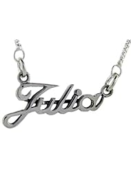 Sterling Silver JULIA Name Necklace 3/8 inch, 17 inches long