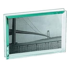 New EMERALD bevelled glass block 'floats' your photo - 4x6