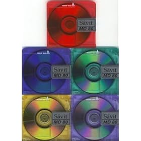 5 Pack, Savit MiniDisc 74 Minute Cool Colors