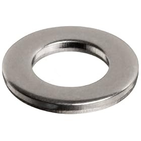 Stainless Steel 18-8 Flat Washer, DIN, M5, 5.3mm ID, 10mm OD, 1mm Thick (Pack of 100)