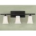 Murray Feiss VS8703-ORB Three-Light Boulevard Collection Vanity Strip, Oil Rubbed Bronze with Opal White Etched Glass Shades