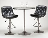 3 PC Aspen Oyster Grey Bar Stool and Bistro Table Set
