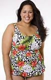 Jungle Mystique One Piece Plus Size Sarong Front Swimsuit by Jantzen - Women's Swimsuit Plus Size Swimsuits