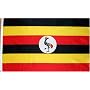 Uganda National Country Flag - 3 foot by 5 foot Polyester (New)