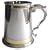 Pewter beer tankard Monarch design with double brass bands