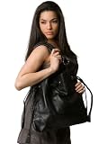 Carrie Valentine Relaxed Chic - Black Leather Purse - Large Handbags on Sale - As Seen on Jessica Biel & Kate Bosworth