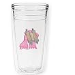 Bat Mitzvah Talit 12 oz Slimline Insulated Beverage Tumbler, Clear