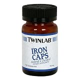 TwinLab Iron Caps, 18 mg, 100 Capsules (Pack of 6)