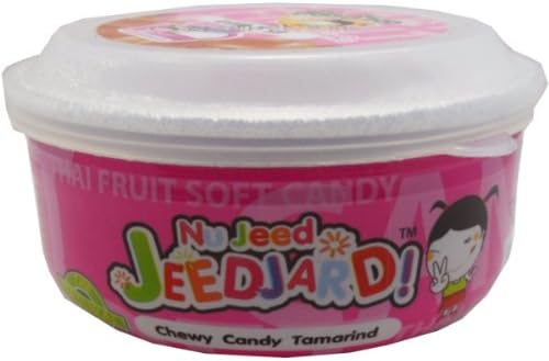 Chewy Tamarind Candy Snack Jeedjard Brand Net WT 60g (2.11 oz) x 5 bottles