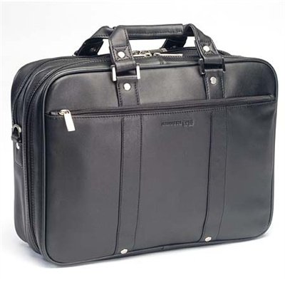Kenneth Cole Reaction Business and Luggage Leather Zip Top Brief Black