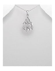 Claddagh Pendant Necklace In 92.5 Sterling Silver