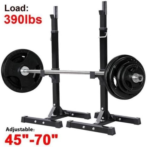 2pcs Adjustable Rack Standard Solid Steel Squat Stands Barbell Free Press Bench