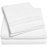 1500 Supreme Collection Bed Sheets - 4 Piece Bed Sheet Set Deep Pocket HIGHEST QUALITY & LOWEST PRICE, SINCE 2012 - Wrinkle Free Hypoallergenic Bedding - All Sizes, 23 Colors - King, White