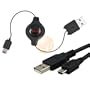 6FT USB Cable + Retractable A to Mini 5 pin B Cable