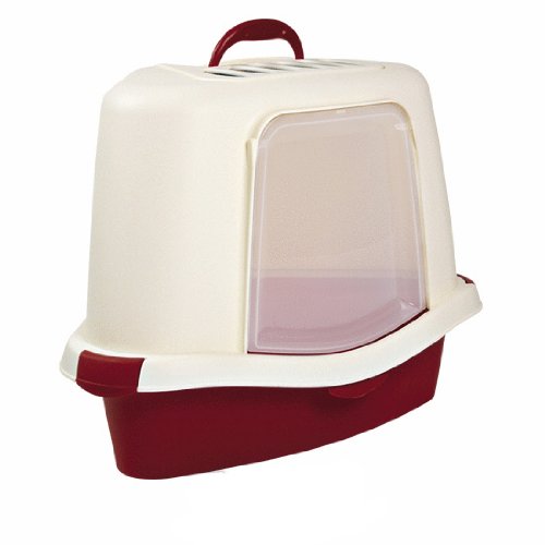 Trixie 40353 Matteo Ecktoilette, 54 × 40 × 40/40 cm, bordeaux/creme
