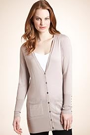 V-Neck Boyfriend Cardigan with Wool