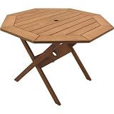 Patio Outdoor Table - Octogonal Folding Table - Eucalyptus Wood - Wood Finish - INT - BT - 313 - B000QS5PGU