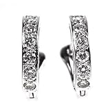 Diamond Hoop Earrings, 18k White Gold, CTW 0.50