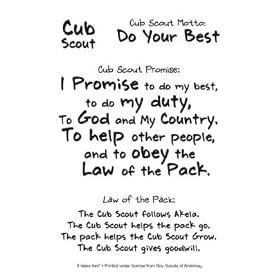 CUB SCOUT MOTTO 5X7 CLEAR STIX