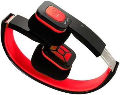 Eagle Tech Arion ARHP200BF Foldable Bluetooth Headphone with Wireless Music Streaming and Hands-Free Calling , Includes Hard Travel Case  - Black/Red