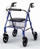 Medline Deluxe Folding Rollator Walker, Blue