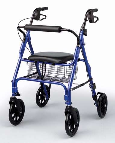 Medline Deluxe Folding Rollator Walker, Blue On Sale