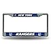 Rico Industries NHL Bling Chrome License Plate Frame with Glitter Accent, New York Rangers