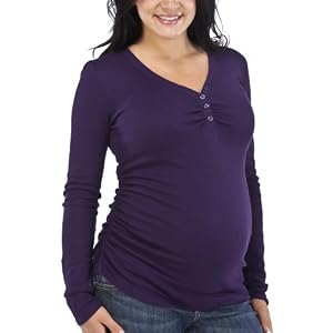 Liz Lange® for Target® Maternity Side-Ruched Long-Sleeve Top - Phantom Grape