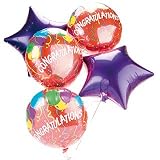 Review Anagram  / Five 'Congratulations' Balloons in a bouquet - Send Helium Filled Balloon